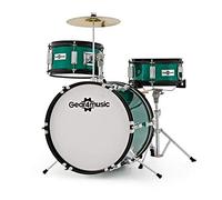 Junior 3 Piece Drum Kit by Gear4music, Green