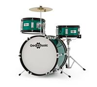 Junior 3 Piece Drum Kit by Gear4music Green - Nearly New