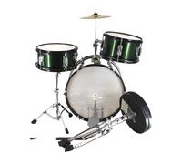 Junior 3 Piece Drum Kit by Gear4music Green - Nearly New