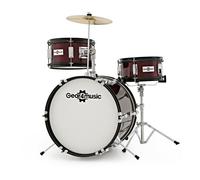 Junior 3 Piece Drum Kit by Gear4music Wine Red