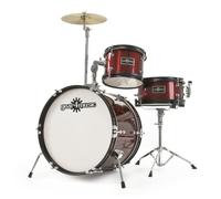 Junior 3 Piece Drum Kit by Gear4music Wine Red - Nearly New