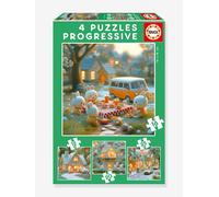 Junior 4-piece rabbit town puzzle EDUCA multicoloured