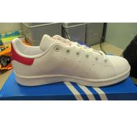 Junior Adidas Stan Smith Originals Trainers Ladies White & Lipstick Pink UK 3.5