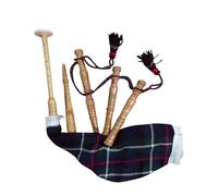 Junior Bagpipe Set Cocus or brown Wood with Tartan Cover (Royal Stewart, Black Watch, Irish Green & More) (Brown Pride of Scotland) (Cocus Mackenzie)