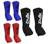 Junior Boys Girls Boxing Shin Instep Shin Pads Guard Martial Art Kick Foot Protector Protective Sparring Gear for MMA, Taekwondo, Karate, Kickboxing Kids Children (3XS (Age 4 to 7), Red)