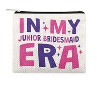Junior Bridesmaid Gift Small Coin Purse Wedding Party Gift Bridal Shower Gifts Cute Coin Pouch Wedding Present for Bridesmaid Maid of Honor Bridal Bachelorette Party Zipper Bag for Coins