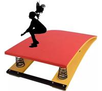 Junior Gymnastics Springboard For Vault Big Kids, Heavy Duty Pro Curved Spring Board Gymnastics Assistance Springboard With Steel Spring & Jump Pad, Anti-Skid & Thick Spring (6-120 * 60cm)