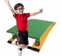 Junior Gymnastics Springboard For Vault Big Kids, Heavy Duty Pro Curved Spring Board Gymnastics Assistance Springboard With Steel Spring & Jump Pad, Anti-Skid & Thick Spring