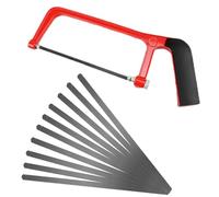 Junior Hacksaw Blades, Professional Hack Saw Adjustable Angle Junior Hacksaw Multifunctional Small Metal Cutting Saw,Heavy Duty Mini Hacksaw with 10 Exchangeable Blades for PVC Pipe Wood,Plastic