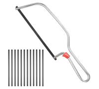 Junior Hacksaw Handheld for Metal Cutting Professional Metal Saw Mini Hacksaw Set Ridge Design for Cutting Plastic Wood,with 12 Pcs Saw Blades