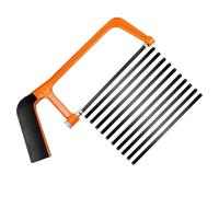 Junior Hacksaw Mini Hand Saw - Small Hack Saw for Metal Plastic Wood and PVC with Adjustable Angle 20cm Blade Lightweight DIY Tool for Beginners Home Projects Orange