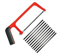 Junior Hacksaws, Adjustable Angle Mini Hacksaw with 10 Metal Cutting Blades, Heavy Duty Mini Hacksaw for Plastic, Wood, PVC, Paper Cutting, Beginners and DIY Projects