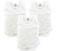 Junior Joy 18-24 Months Baby Bodysuits, 100% Cotton, Soft & Durable, Round Neck, No Sleeves, Popper Fastening for Easy Nappy Change, Pack of 3