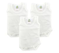 Junior Joy 18-24 Months Baby Bodysuits, 100% Cotton, Soft & Durable, Round Neck, No Sleeves, Popper Fastening for Easy Nappy Change, Pack of 3
