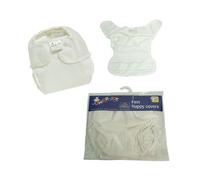 Junior Joy 2 Pack Finn Nappy Wraps - White / Medium
