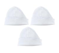 Junior Joy Baby Cotton Hat Set of 2, Super Soft Breathable Infant Caps for Babies, One Size White