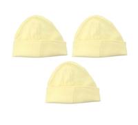 Junior Joy Baby Cotton Hat Set of 3, Soft Breathable Infant Caps for Newborns, Yellow,Size 2, 3 Pack