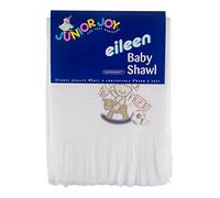 Junior Joy Embroidered Baby Shawl - Soft Acrylic Pushchair Blanket with Rocking Teddy Embroidered Design - Luxuriously Warm & Delicately Soft - 120 x 120 cm