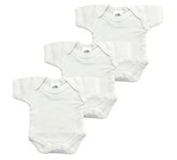 Junior Joy Premature Baby Bodysuits, 100% Combed Cotton, Super Soft, Short Sleeves, Envelope Neck, Popper Fastening for Easy Nappy Change, Durable, Machine Washable, Pack of 3