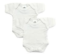 Junior Joy Premature Baby Bodysuits, 100% Combed Cotton, Super Soft, Short Sleeves, Envelope Neck, Popper Fastening for Easy Nappy Change, Durable, Machine Washable, Pack of 2