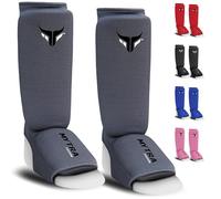 Junior Kickboxing Shin Guards Lightweight Shin Instep Guard Stretchable Polyester Fabric Padded Training Shin Guards Muay Thai, MMA, Martial Arts Shin Guard for kids