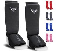 Junior Kickboxing Shin Guards Lightweight Shin Instep Guard Stretchable Polyester Fabric Padded Training Shin Guards Muay Thai, MMA, Martial Arts Shin Guard for kids