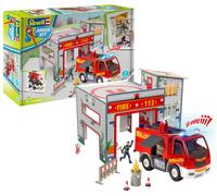 Junior Kit Playset Fire Truck & Fire Station 1:20 Plastic Model Kit REVELL