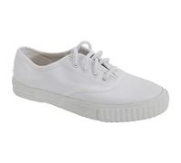 Junior Lace Plimsol - White - White - size UK Childrens Size 9