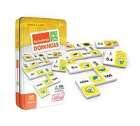Junior Learning Equivalence Dominoes | Numeracy Match Age 6+ and Learn Game | 28 Pieces in a Durable Collectors Tin | 1-4 Players, Ages 6-9+, Year 2-4