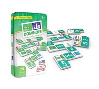 Junior Learning Place Value Dominoes | Numeracy Match and Learn Game | 28 Pieces in a Durable Collectors Tin | 1-4 Players, Ages 6-8, Year 3-4