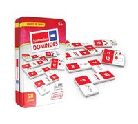 Junior Learning Subtraction Dominoes | Numeracy Match and Learn Game | 28 Pieces in a Durable Collectors Tin | 1-4 Players, Ages 5-6, Year 2