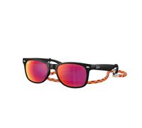 Ray - Ban RJ9052S JUNIOR NEW WAYFARER 70286Q Kid Sunglasses Nylon Black Brown Squared Mirrored