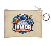 Junior Orbit Technician Space Explorer Badge Key Chain Coin Purse Beige