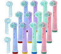 Junior Replacement Toothbrush Heads Compatible with Oral B Kids Electric Toothbrushes, Soft Children Brush Heads in Pastel Colours, 12 Count