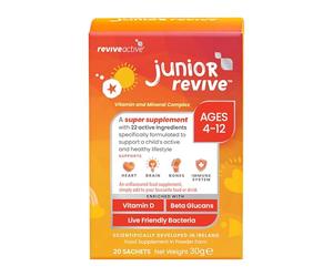 Junior Revive Unflavoured, Kids Multivitamin - 22 Active Ingredients - 1 Daily Sachet - Childrens Vitamin & Mineral Complex - Supports Heart Health, Mental Performance and Immune System - 20 Sachets