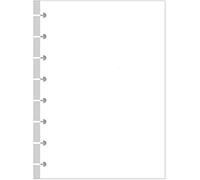 Junior Size Blank Refill Paper, A5 8-Disc Discbound Blank Filler Paper, 100Sheets / 200Pages Blank Paper, 100gsm White Paper, 5.8 x 8.3 in