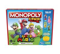 Junior Super Mario Edition Board Game, Fun Kids' Game Ages 5 and Up, Explore The Mushroom Kingdom as Mario, Peach, Yoshi, or Luigi
