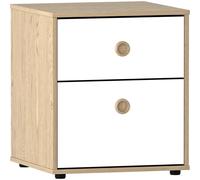 Junior Vida Bedside Table Neptune 2 Drawer White/Oak Effect