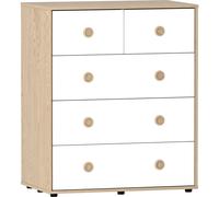 Junior Vida Drawer Chest Neptune 5 Drawer White/Oak Effect