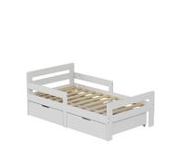 Junior Wooden Bed Toddler Solid Pine Wood Children's Kids Bed Frame White