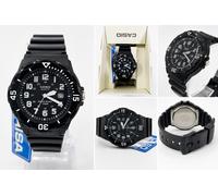 Casio Boy's Quartz Watch Dial Analogue Display Black Resin Strap and Black Dial LRW-200H-1B