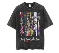 Junji Ito Collection T-Shirt Vintage Washed Cotton Harajuku Style Short Sleeve Unisex Anime Print Casual Oversize Top Tomie Kawakami T-Shirt...