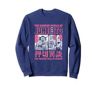 Junji Ito Ongoing Tale Pink Edit Sweatshirt, Adult Unisex, Navy Blue, Large