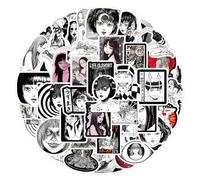 Junji Ito Stickers for Car, Laptop, Phone, Guitar, Skateboard, Motorcycle, Bicycle, Junji Ito Stickers Set, Vinyl Waterproof Aesthetic Stickers for Teenagers, Children, Adults, Pack of 60