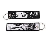 Junji Ito Tomie Kawakami Japanese Horror Manga Uzumaki Keychain Key Chain Fob Ring, Black, 5.1 "