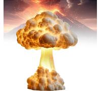 Junjie 3D Mushroom Cloud Table Lamp,Atomic Bomb Blast Explosion Night Light,Handmade Resin Lamp for Bedroom, Desk, Home Decor and Perfect Gifts (Battery)