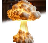 Junjie 3D Mushroom Cloud Table Lamp,Atomic Bomb Blast Explosion Night Light,Handmade Resin Lamp for Bedroom, Desk, Home Decor and Perfect Gifts (USB)