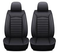 JUNJIKAIDAN 2Pcs Car Seat Covers for Nissan Leaf 2010-2022, Front Seat Cover PU Leather Seat Cushion Waterproof Breathable Protector Interior,A/Black
