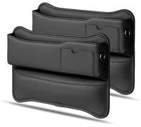 JUNJIKAIDAN Car Seat Gap Filler Organizer for Land Rover Discovery V (L462, 5-Seat) 2017-2023, PU Leather Seat Storage Bag Center Console Side Pocket Waterproof Pouch Accessories,B/Black