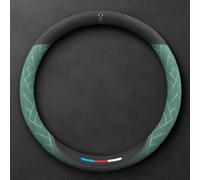 JUNJIKAIDAN for Infiniti FX FX35 FX45 350Z 2003-2009 Car Steering Wheel Cover Soft Microfiber Leather Steering Wheel Covers Breathable Anti-Slip Protector Accessories,B/Round~type-C/Green